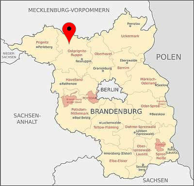 Position von Wittstock in Brandenburg